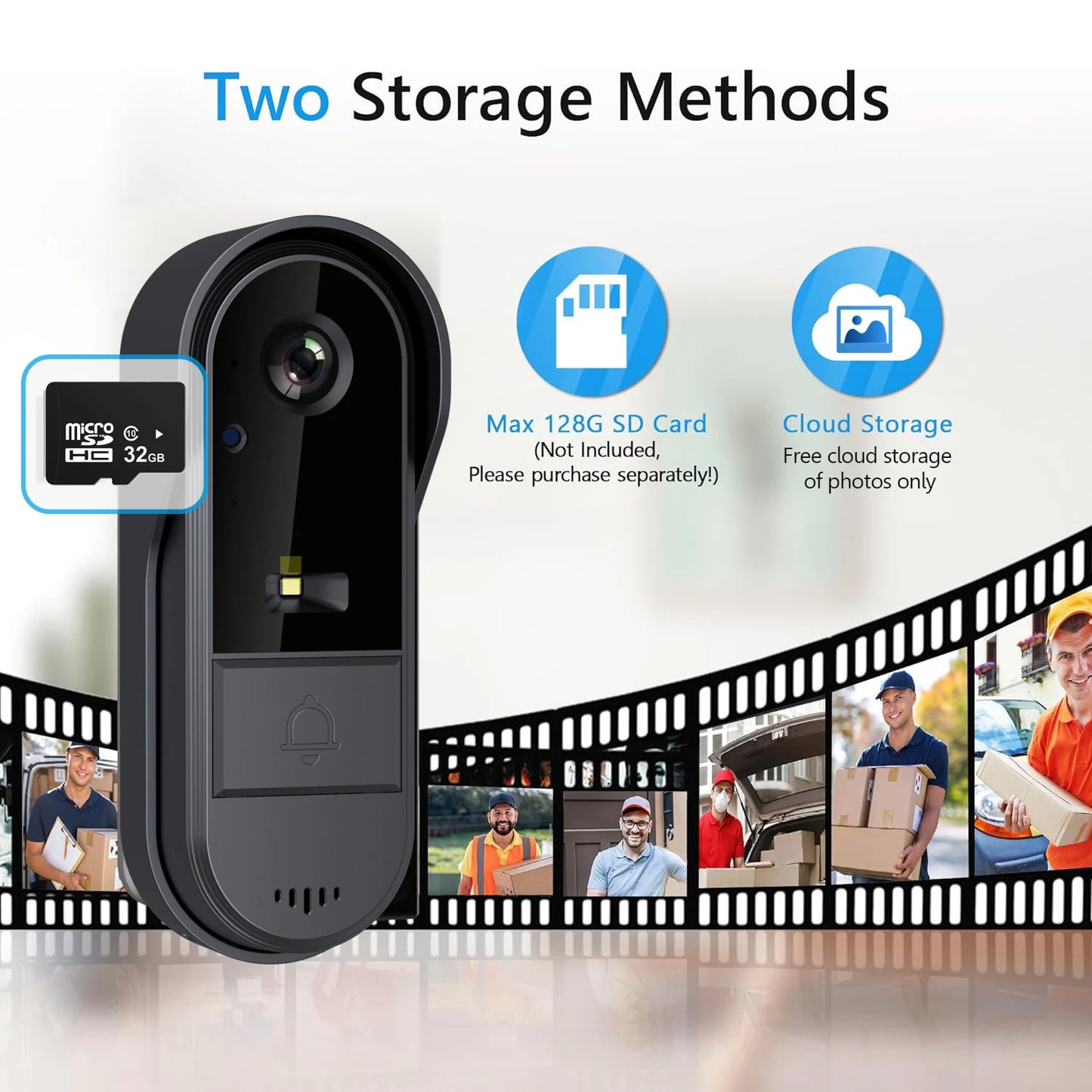 XBIBI Tuya WiFi Doorbell 1080P HD Waterproof 2-Way Audio