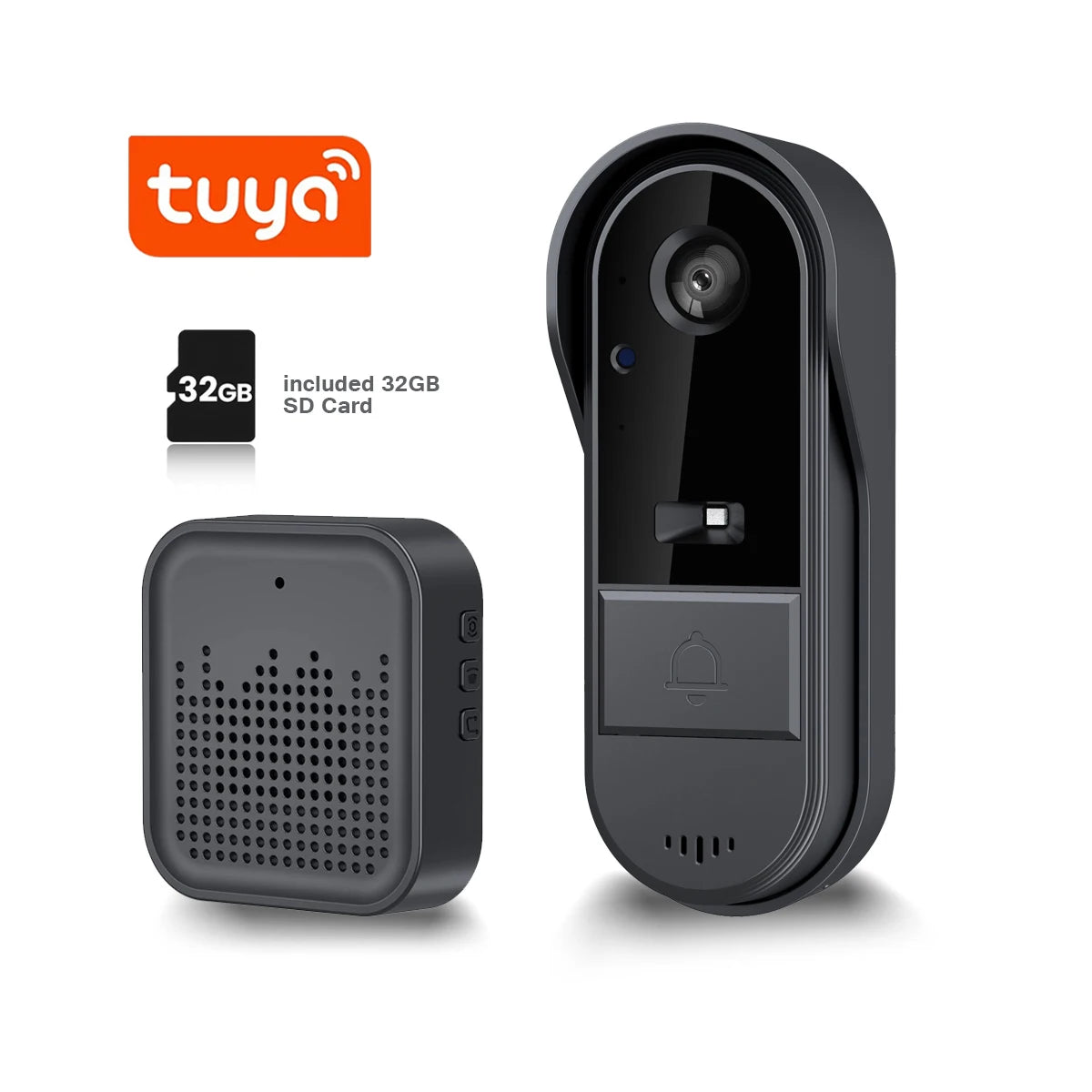 XBIBI Tuya WiFi Doorbell 1080P HD Waterproof 2-Way Audio