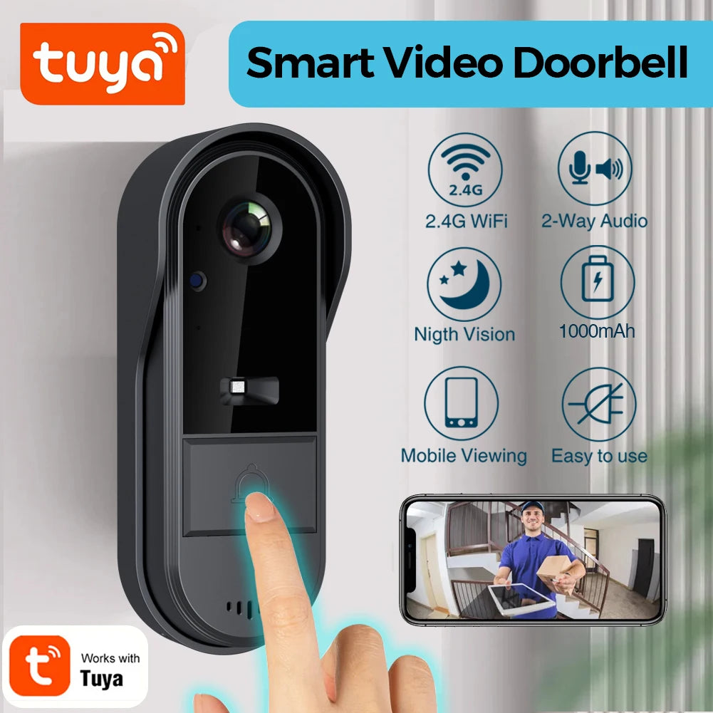 XBIBI Tuya WiFi Doorbell 1080P HD Waterproof 2-Way Audio