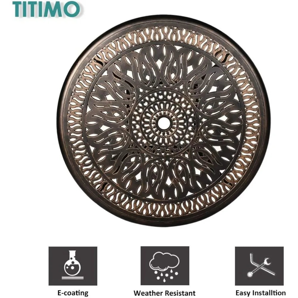 DAFIFY 3 Piece All Weather Cast Aluminum Outdoor Patio Dining Set